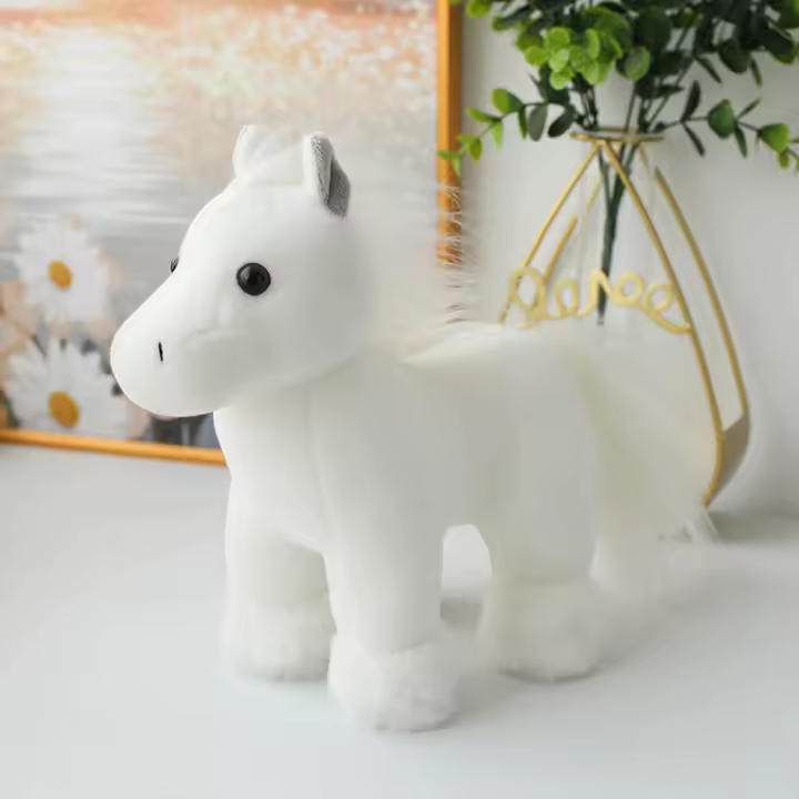 Juguete De Peluche Realista De Caballo Simulación Animal De Peluche Para Decoración Del Hogar Y Regalo De Cumpleaños Para Niños Color Marrón Blanco Negro - 1