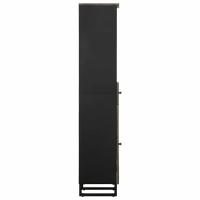 vidaXL Mueble de baño de madera maciza de mango negro 38x33x160 cm - details 2