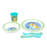 Set de Vajilla Bluey 5 piezas, Desayuno Infantil Bluey y Bingo Incluye Plato, Cuenco, Vaso y Cubiertos, Regalo para Niños y Niñas, Cumpleaños, Libre de BPA, Apto para Microondas - details 4