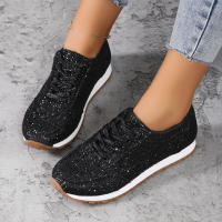 Zapatos De Mujer De Primavera Con Lentejuelas Bling Y Diseño Fashion Punta Redonda Antideslizantes Confortables Para Exterior Suela Gruesa - details 13