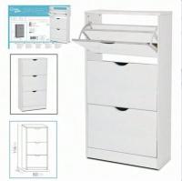 JJBLOOM- Zapatero de pasillo estrecho, organizador de estantes,Zapatero 3 cajones,Mueble Zapatero de Madera 3 Niveles 60 x 24 x 118 cm para un Almacenamiento más Ordenado,Sala de Estar Pasillo Dormitorio - details 0