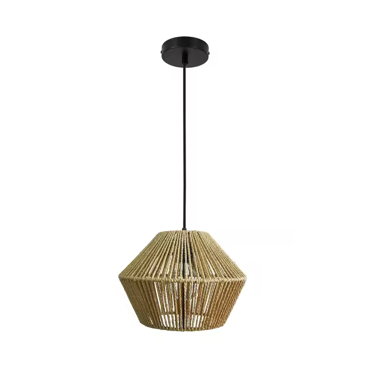 LEDKIA LIGHTING - Lámpara Colgante Kirito | Diseño Elegante y Único | Papel Trenzado Resistente | Compatible con Bombilla E27 | Uso Interior | Cable Ajustable, Natural - 1