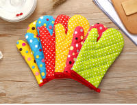 Mitten Microondas Horno Guante de Algodón Con Aislamiento Para Hornear Guantes Resistentes Al Calor Horno Mitones Terileno Antideslizante Lindo Herramienta DE LA Cocina 1 Unids - details 5