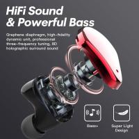Auriculares inalámbricos pequeños para canales auditivos pequeños, auriculares Bluetooth para iPhone android, auriculares inalámbricos Bluetooth de reducción de ruido e impermeables para oídos pequeños rojos, adecuados para deportes - details 0