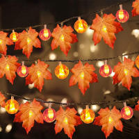 Cadena De Luces LED Para Halloween Calabaza Maple Farolillos Fairy Decoración De Fiesta Para Jardín Dormitorio Sala De Estar - details 1