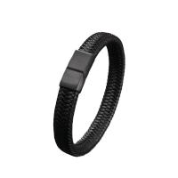 Pulsera Magnética De Cuero PU Negra Para Hombres Elegante Y Estable Regalo Ideal Para Hombres Metálica De Aleación De Zinc - details 3