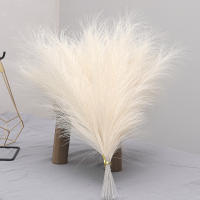 Tenvity 15pcs Bouquet De Flores De Pampas Artificiales Para Decoración De Hogar Boda Navidad Vaso DIY Fiesta Bedroom Plantas De Juncos Falsas - details 4