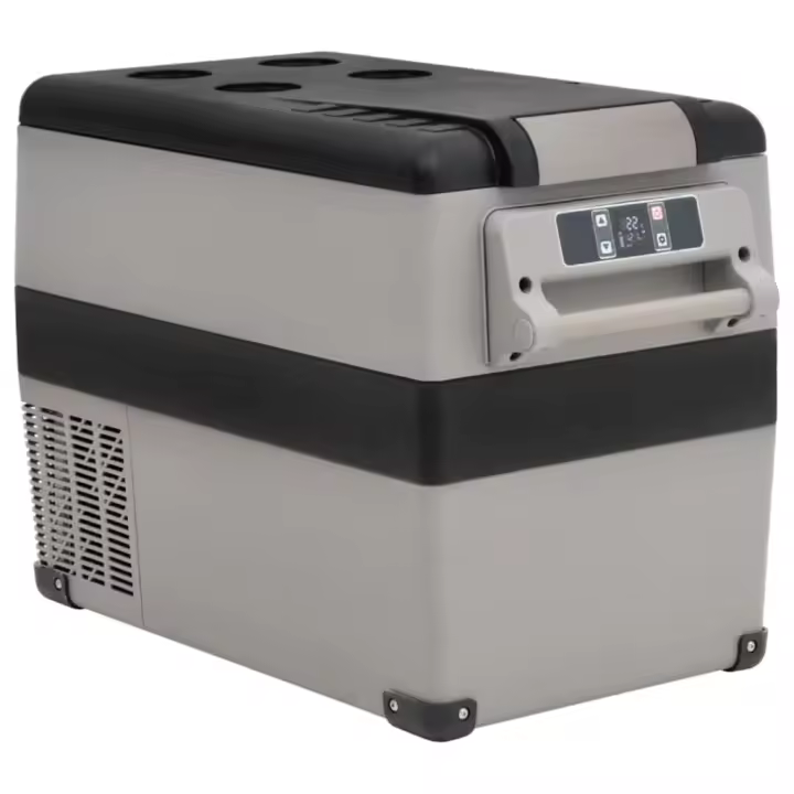 vidaXL Nevera con asa PP y PE negro y gris 35 L - 1