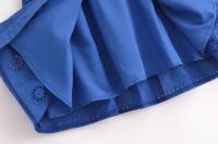 Vestido Corto Para Mujer Con Cinturón Y Bordado De Encaje Francesa Versátil Y Moda De Vacaciones Estilo Playa Manga Corta - details 12