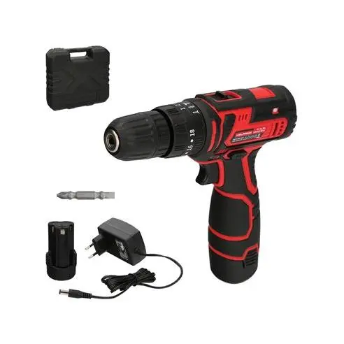 Wolfpack Taladro Atornillador 12V con 2 Velocidades y Percutor, Batería 1300mah, 35Nm - 1