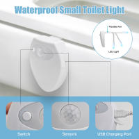 Luz Nocturna Para Inodoro Con Sensor De Movimiento LED 8 Colores Cambiantes Ilumina El Inodoro Y El Grifo Del Baño Luz De Noche Para El Baño - details 2