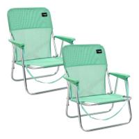 TIENDA EURASIA - Pack 2 Silla de Playa Plegable, Ligeras, Asas de Transporte, Estructura Aluminio y Textileno, 54x54x25/63 cm, Máx 90kg - details 3