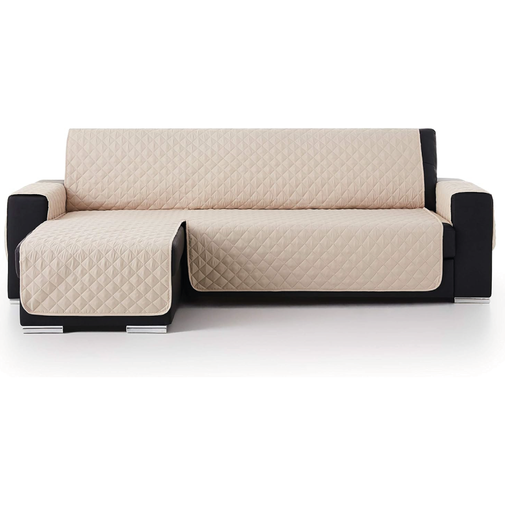 Vivid Torral - Funda Cubre Sofá Chaise Longue Acolchado Reversible Antiácaros Protector Manchas Rombos (Para Brazo derecho y Izquierdo) Válido Hasta 300 cm De Ancho De Brazo A Brazo