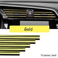 10 Piezas De Decoración Para Ventiladores De Aire De Coche En Cromo Estilo Mouluring U Shaped Accesorios Para Acondicionador De Aire Grille PVC Para Estilo De Coche - details 10