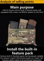 Alfombra De Colgante Frontal Con Inserto Elástico Triplet Pouch 5.56 Accesorios De Equipo Exterior MOLLE Holster Pouch - details 3