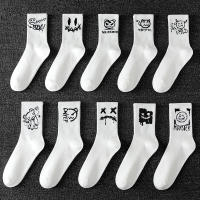 10 Pares De Calcetines De Medio Tobillo Para Hombres Con Caras De Graffiti Y Moda De Calle Wicking De Sudor Y Absorción De Humedad - details 3