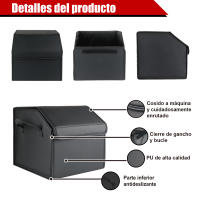 Organizador de Maletero Plegable de PU – Caja de Almacenamiento Multiuso para Coche, SUV y Camión – Gran Capacidad, Portátil y Resistente - details 3