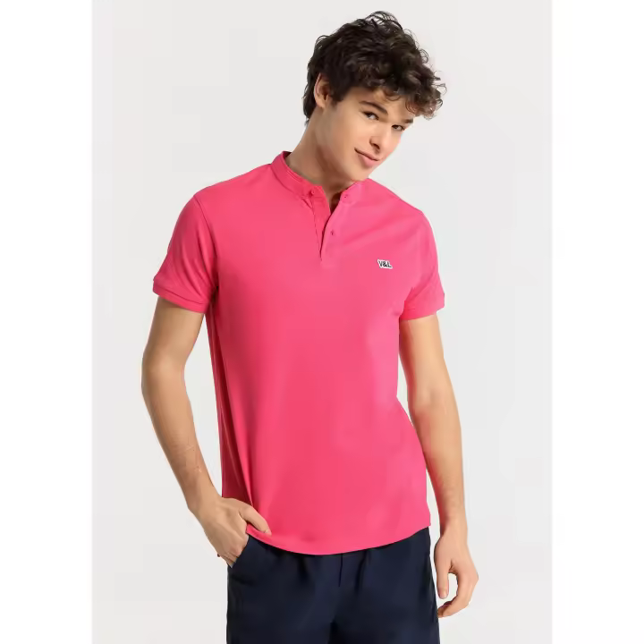 Victorio & Lucchino - Polo de manga corta basico con cuello mao - 1