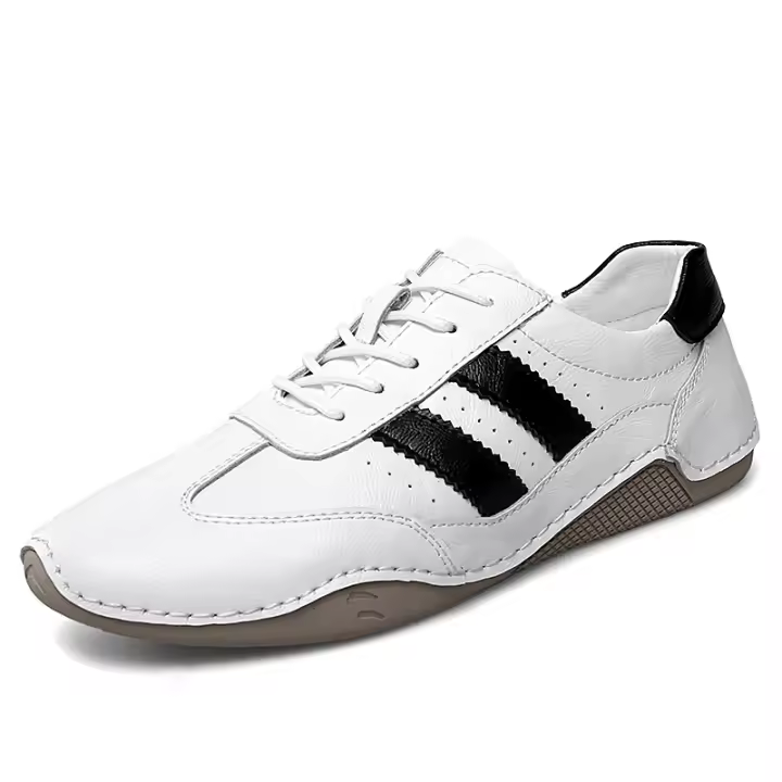 Zapatos De Cuero Genuino Para Hombre Moda Planos Deportivos Transpirables Zapatos De Conducción Al Aire Libre Octopus Bean - 1