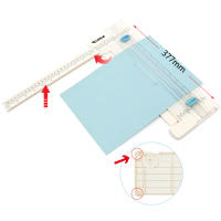 10444-19 Cortador de papel manual portátil con regla extensible– Guillotina Manual de plástico resistente, compacta y ligera – Ideal para Oficina, Escuela, Papelería o Uso Doméstico - details 1