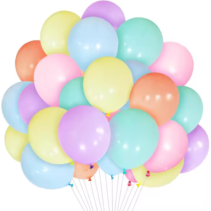 Ballons Pastel 12 Pouces 50pcs Ballons Arc-en-ciel Multicolores Ballons Multicolores Ballons en Latex de Couleurs Assorties pour Enfants Filles Femmes Fête d'Anniversaire - 1