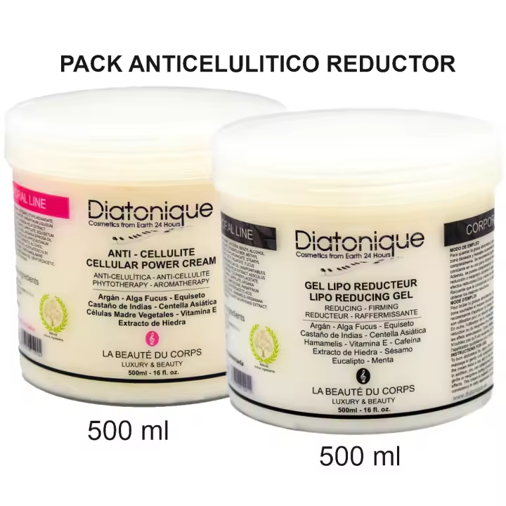 PACK DUO ANTICELULÍTICO REDUCTOR MÁS PLUS DE DIATONIQUE 500+500 ML - Reductor de Grasa Localizada y Crema Anticelulítica Más Plus Diatonique, - 1
