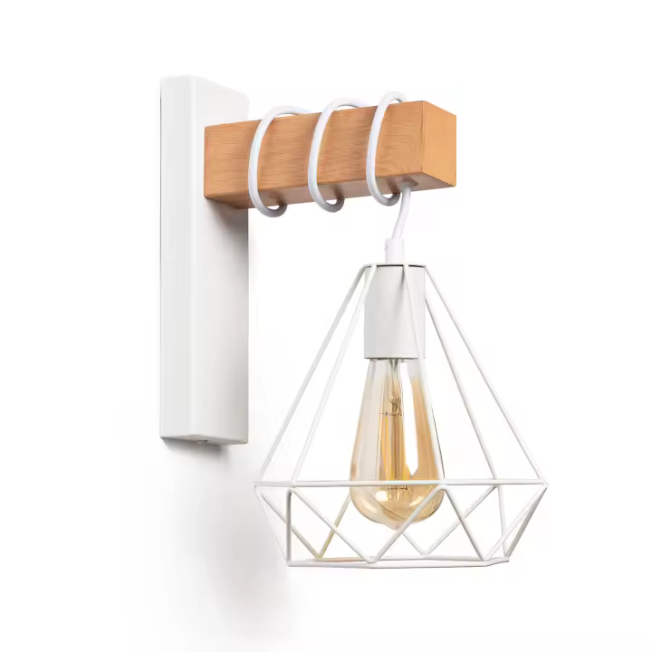 Ledkia Lámpara de Pared Metal y Madera Sardo Estilo Industrial Retro - 1