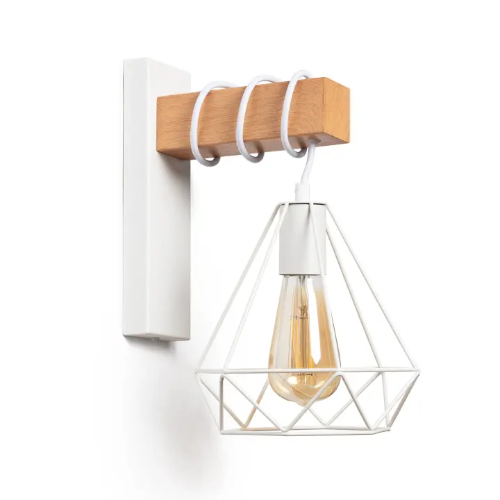 Ledkia Lámpara de Pared Metal y Madera Sardo Estilo Industrial Retro - 1