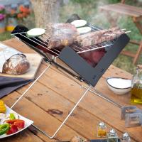 Mini Barbacoa Portátil de Carbón , Plegable, Ideal para Camping y Sobremesa, Fácil de Usar y Limpiar, Para 2 Comensales, Negro, Acero Inoxidable - details 2