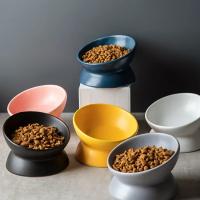 Tazas Para Gatos Elevadas Pequeñas Con Inclinación De 15° Alimentos Feeder De Cerámica Para Mascotas 6 Colores - details 0