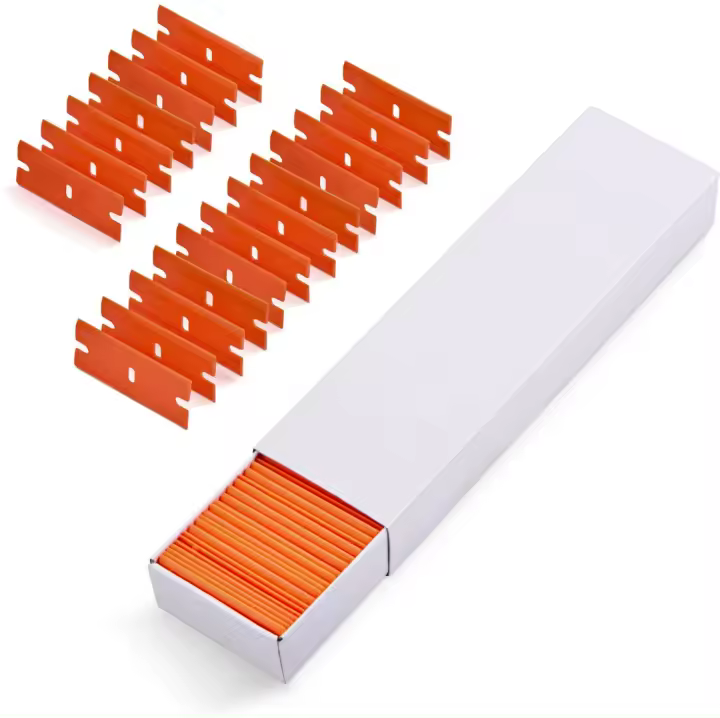 Cepillo De Limpieza Para Etiquetas De Cuchilla De Plástico 100 Piezas Eliminador De Pegamento Para Vidrio Y Carrocería De Coche Herramienta De Squeegee Para Eliminar Pegatinas - 1