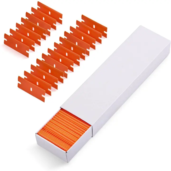 Cepillo De Limpieza Para Etiquetas De Cuchilla De Plástico 100 Piezas Eliminador De Pegamento Para Vidrio Y Carrocería De Coche Herramienta De Squeegee Para Eliminar Pegatinas - 1