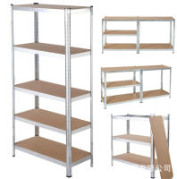2 Estantería Modular de Acero Galvanizado y MDF Antihumedo 5 Baldos Ajustables Carga Máxima 875Kg 180*40*90cm  estante almacen casa  taller - details 2