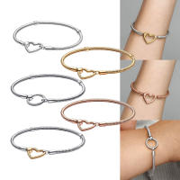 Pulsera De Cadena De Serpiente Con Cierre De Corazón En Plata S925 Serie Moments Moda Para Damas Con Logo Original Regalo De Joyería Fina Para Fiesta - details 0