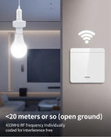Interruptor Inalámbrico RF433MHz Para Lámpara E27 Con Kit De Control Remoto Y Montaje En Pared AC85-265V 1/2/3 Ganchos - details 2