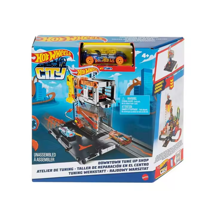 Mattel Hot Wheels - Taller Mecánico de Coches Interactivo para Niños - Experiencia Única - Portátil - 1
