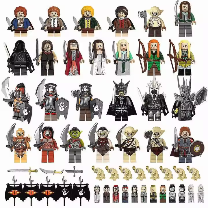 24 Unids El Señor DE LOS Anillas de Los Caballeros Medievales Mini Figuras de Construcción de Juego Establezca Antigua Armadura Militar Orcos Soldados Bloques de Construcción Figuras de Acción - 1