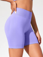 Summer High Waisted Yoga Shorts Fashionable and Sexy Running Fitness Pants Solid Color Yoga Leggings Customizable labels - details 12