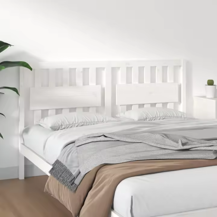 Cabecero de cama madera maciza de pino blanco 165,5x4x100 cm - 1