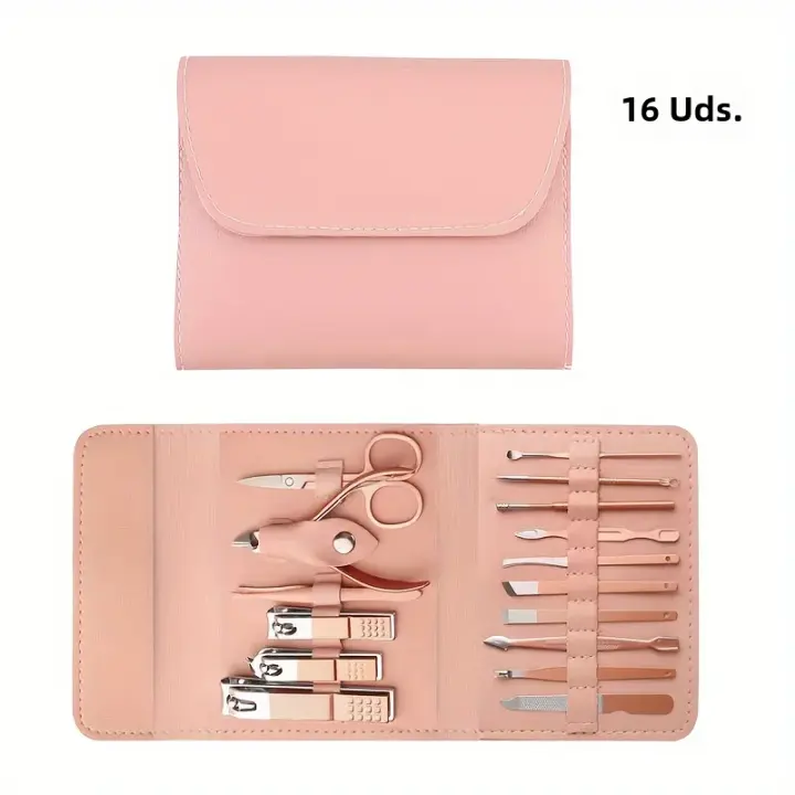 Juego De Tijeras Para Uñas Profesional Con Estuche Portátil Herramienta De Manicura Y Pedicura Incluye Cortauñas Y Acrílicos - 1