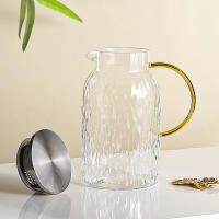 Cacerola De Agua Fría De Vidrio Resistente Al Calor 51.7oz/62oz Con Mango Amarillo Tetera Para Bebidas Y Jugo Ecológica Para El Hogar - details 3