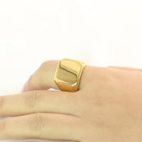 Anillo De Sello Grande En Forma Cuadrada Personalizable En Plata/Oro/Negro/Azul Para Hombres Anillo De Titánico Acero Joyería Clásica Para Fiesta - details 3