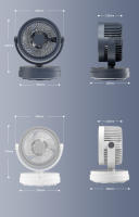 Ventilador de circulación de aire silencioso, potente ventilador de mesa con turbina oscilante automática, 3 velocidades, temporizador de 12 horas, control remoto, extraíble y lavable, apto para dormitorios, salones y oficinas - details 0