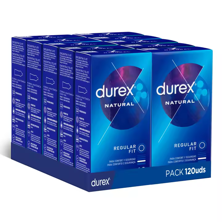 Durex - Preservativos Natural, el clásico de durex, para Mayor Sensación Pack 120 condones para un sexo seguro - 1