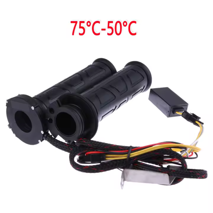 Manoplas Calientes Para Motocicleta 22mm Cubierta Calentadora De Manillar Regulación De Temperatura Tercer Cuadro 12V 40-60°C Accesorio Para Motociclistas - 1