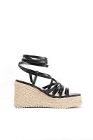 Sandalias cuñas altas con plataforma de espartos para mujer con tiras cruzadas Mynzi - details 3