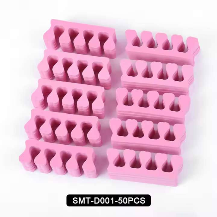 20/50pcs Separadores De Uñas Y Pies En Rosa Esponja Suave Para Gel UV Herramientas De Manicura Y Pedicura Pack De 50 Piezas - 1