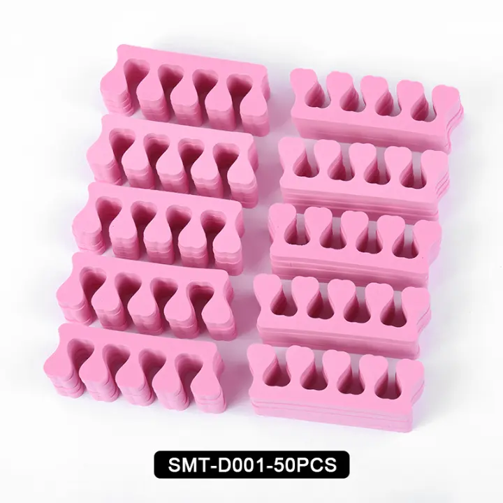 20/50pcs Separadores De Uñas Y Pies En Rosa Esponja Suave Para Gel UV Herramientas De Manicura Y Pedicura Pack De 50 Piezas - 1