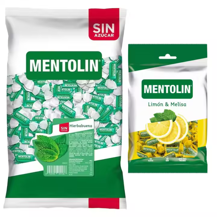 Mentolín caramelos garganta hierbabuena s/a bolsa 1kg y de regalo limon melisa 150g - 1