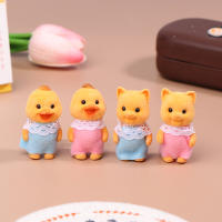 2PCS Figuras De Animales De La Selva Familia Conejo Gato Tigre Pollo Juguete De Colección Cartoon Ornamento Para Niños Regalos - details 3